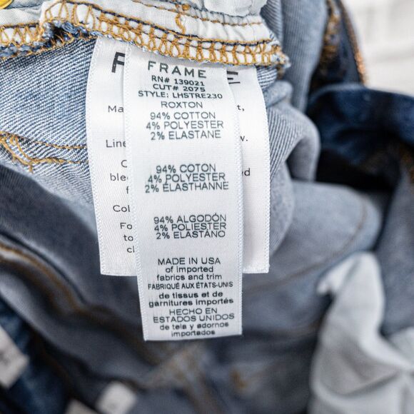 FRAME Denim Le High Straight Jeans in Roxton Blue Size 30 - Picture 7 of 10